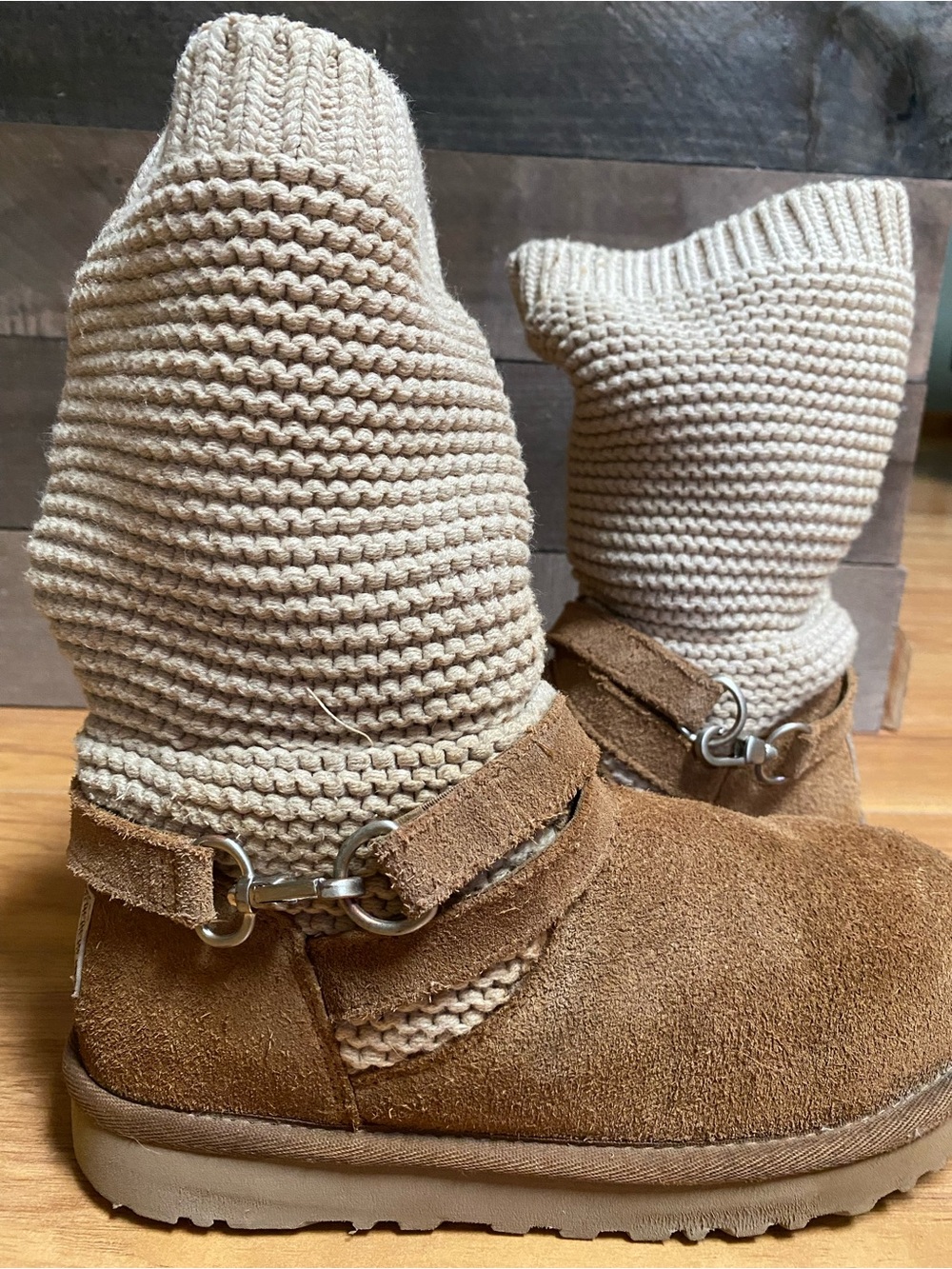 UGG Suede and Knit Boots